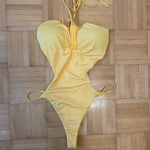 Dynamite Samana Cut Out Halter Swimsuit